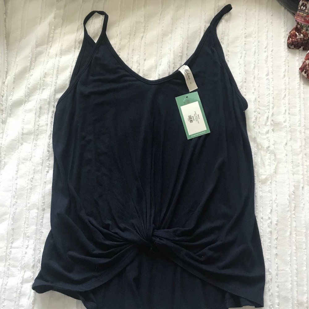Navy twist tie front top